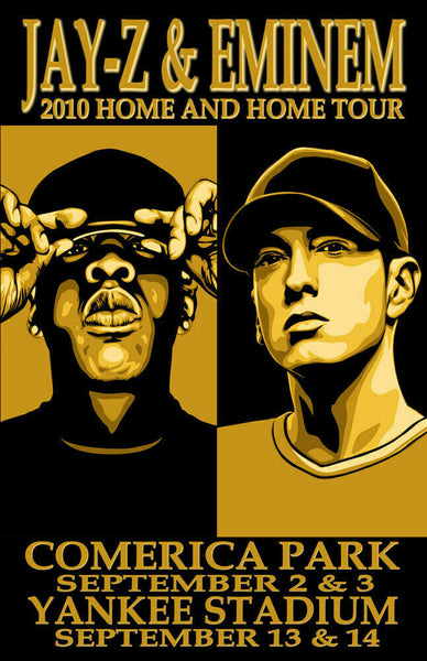 *JAY-Z**EMINEM* 2010 REPLICA HOME & HOME CONCERT POSTER