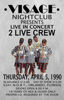 2 LIVE CREW REPLICA 1990 CONCERT POSTER