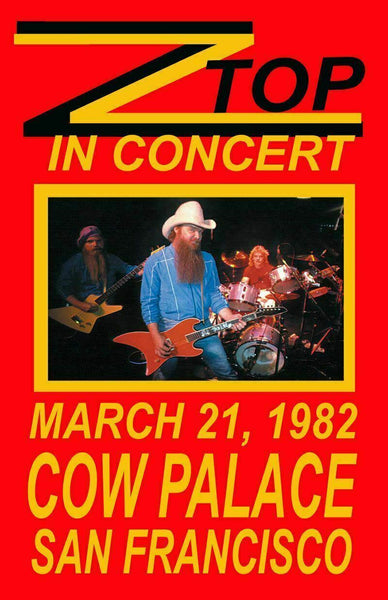 ZZ TOP REPLICA *COW PALACE* 1982 CONCERT POSTER