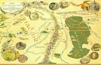 *THE HOBBIT* LORD OF THE RINGS BILBO'S JOURNEY THERE AND BACK AGAIN REPLICA MAP